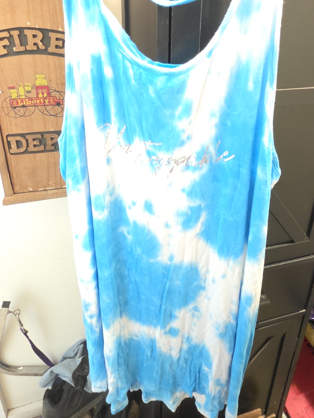 Livi Active Blue & White Tie-Dye Sleeveless Tank